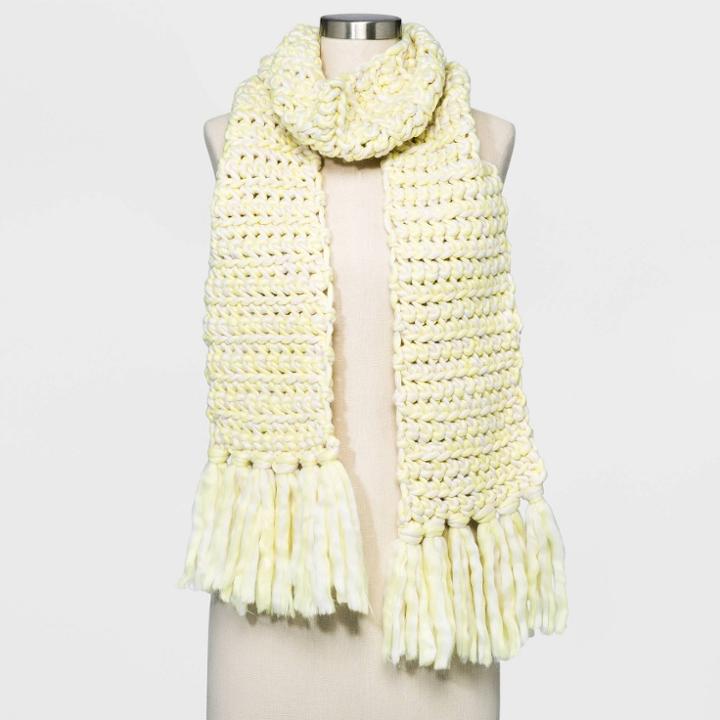 Women's Hand Knit Scarf - Universal Thread Yellow