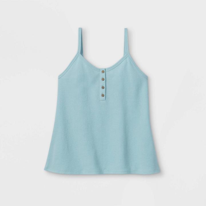 Girls' Waffle Swing Tank Top - Art Class Blue