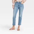 Women's High-rise Slim Straight Fit Cropped Jeans - Universal Thread Light Wash