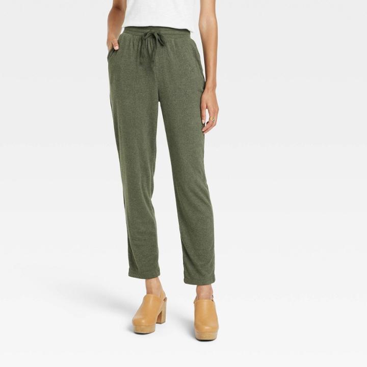 Women's Mid-rise Pull-on Knit Pants - Universal Thread Heather Green