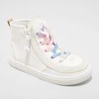 Girls' Billy Footwear Zipper High Top Apparel Sneakers - White