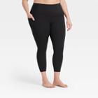 Women's Plus Size Contour Flex High-waisted Ribbed 7/8 Leggings 24.7 - All In Motion Black