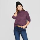 Women's Mock Neck Pullover - Universal Thread Grape