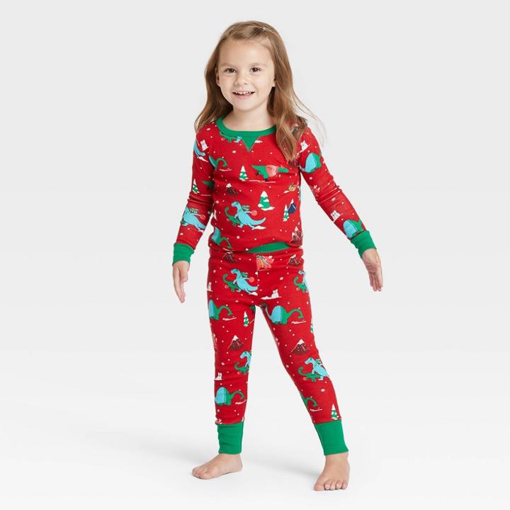 Toddler Holiday Dino Print Matching Family Pajama Set - Wondershop Red