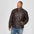 Men's Tall Waxy Zipper Front & Pockets Moto Jacket - Goodfellow & Co Brown
