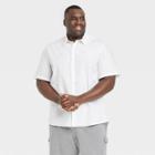 Men's Big & Tall Short Sleeve Woven Novelty Button-down Shirt - Goodfellow & Co White