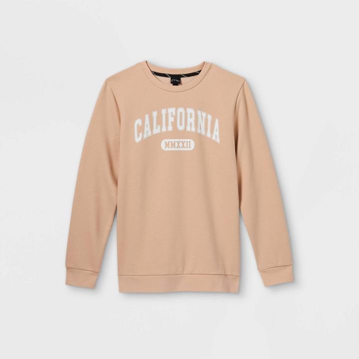 Boys' 'california' Crew Neck Graphic Sweatshirt - Art Class Beige