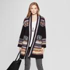 Women's Long Sleeve Jacquard Cardigan - Knox Rose Navy