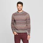 Men's Long Sleeve Jacquard Fairisle Crew Neck Pullover Sweater - Goodfellow & Co Gray