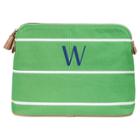 Cathy's Concepts Personalized Green Striped Cosmetic Bag - W