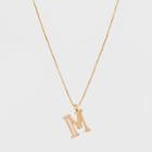Gold Plated Initial M Pendant Necklace - A New Day Gold, Size: Medium, Gold -