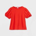 Women's Puff Short Sleeve Top - A New Day Red