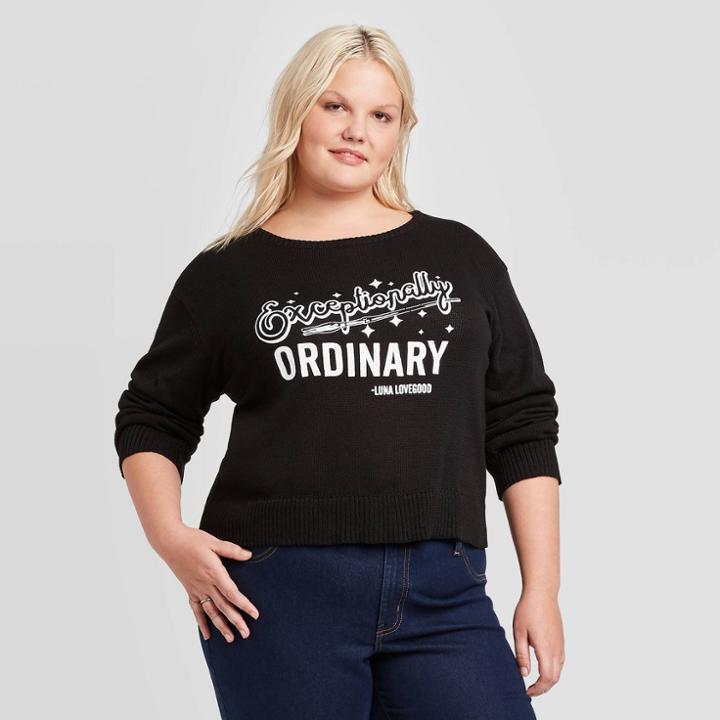 Women's Harry Potter Plus Size Pullover Sweater (juniors') - Black 1x, Women's,