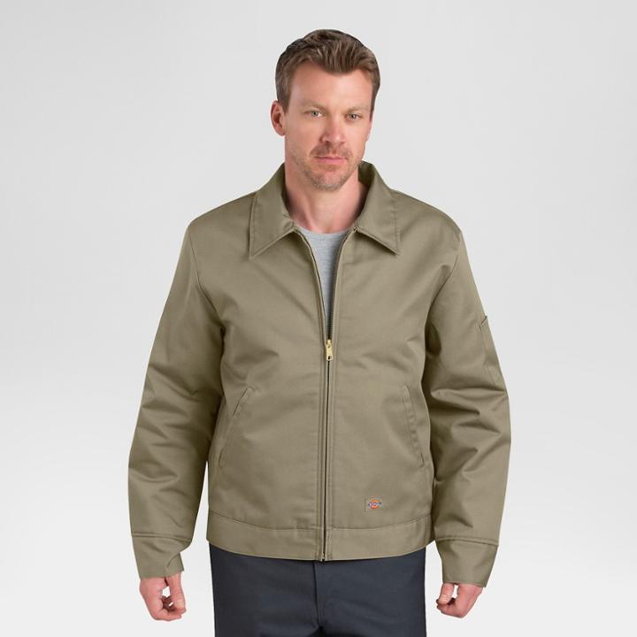 Dickies Men's Big & Tall Twill Insulated Eisenhower Jacket- Khaki (green) L