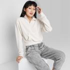 Women's Quarter Zip Sweatshirt - Wild Fable Off-white