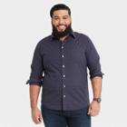 Men's Tall Arrow Print Regular Fit Stretch Poplin Long Sleeve Button-down Shirt - Goodfellow & Co Black/arrows