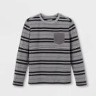 Boys' Striped Long Sleeve T-shirt - Cat & Jack Black/gray