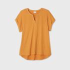 Women's Plus Size Short Sleeve Blouse - Ava & Viv Orange X