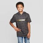 Boys' Minecraft Creeper Bobble Boom Short Sleeve Hooded T-shirt - Charcoal Heather