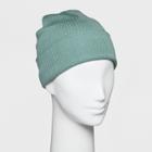 Women's Ribbed Cuff Beanie - A New Day Green