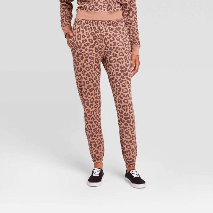 Grayson Threads Women's Leopard Print Jogger Pants - Brown