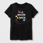 Shinsung Tongsang Women's Short Sleeve 'moon & Back' Graphic T-shirt - Black