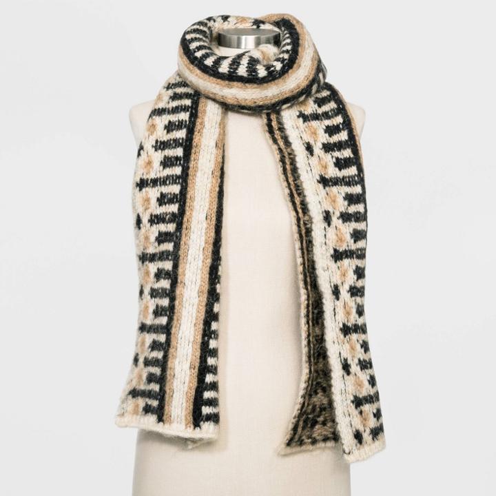 Women's Fair Isle Oblong Scarf - Universal Thread White One Size, Women's