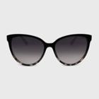 Women's Cateye Plastic Metal Sunglasses - A New Day Black, Black/grey