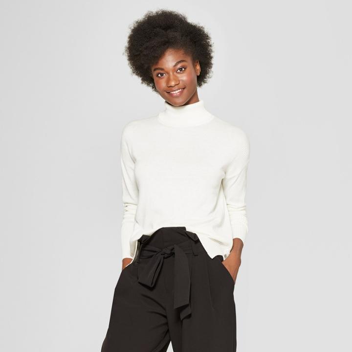Women's Turtleneck Sweater - A New Day Cream (ivory)