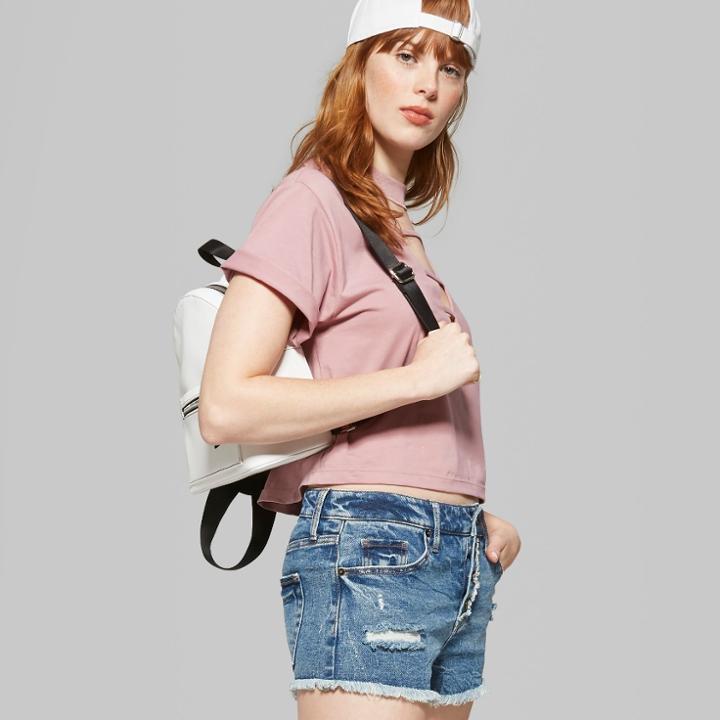 Women's High-rise Buttonfly Denim Shorts - Wild Fable Medium Wash