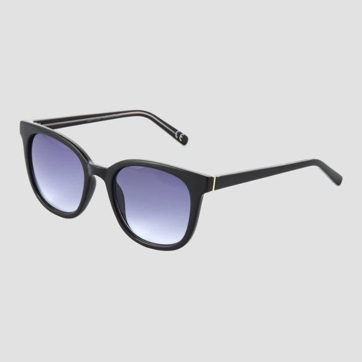 Women's Crystal Plastic Square Sunglasses - Universal Thread Black