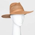 Women's Straw Wide Brim Fedora Hats - Universal Thread Brown One Size, Women's