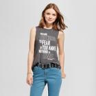 Women's Harry Potter Nothing To Fear Graphic Tank Top Charcoal Xs (juniors'), Gray