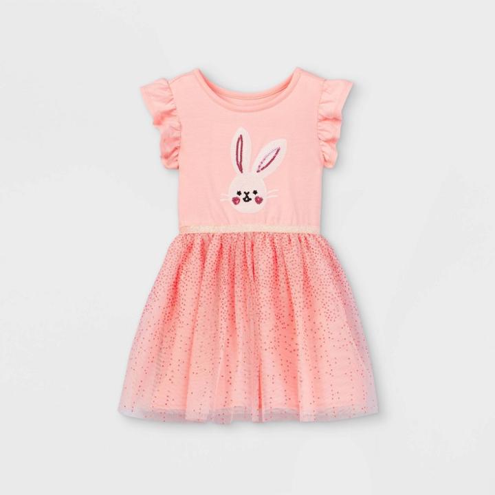 Toddler Girls' Sequin Bunny Tulle Dress - Cat & Jack Pink