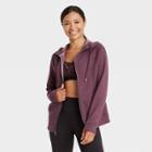 Women's Cotton Fleece Zip Front Sweatshirt - All In Motion Mulberry