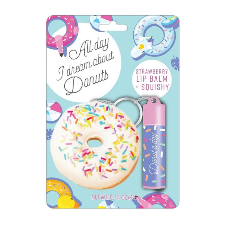 Adore Donut Lip Gloss + Donut Squishy Lip Balm, Brown
