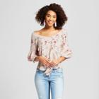 Women's Tie Front Ruffle Sleeve Top - 3hearts (juniors')