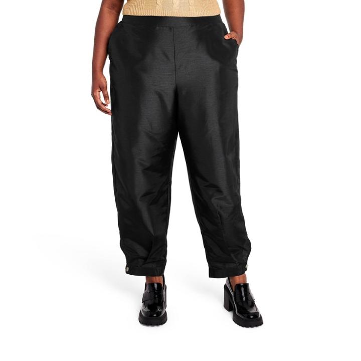 Women's Plus Size Scallop Edge Pocket Tapered Pants - Kika Vargas X Target Black