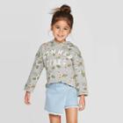 Target Toddler Girls' 'summer Vibes' Floral Hoodie Sweatshirt - Art Class Gray