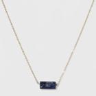 Silver Plated Sodalite Barrel Stone Necklace - A New Day Gold, Girl's