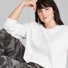 Women's Plus Size Long Sleeve Crewneck Boxy Thermal T-shirt - Wild Fable Fresh White 1x, Women's,