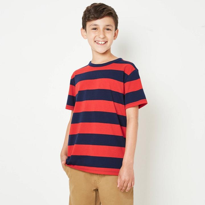 Boys' Striped Short Sleeve T-shirt - Cat & Jack Red/navy