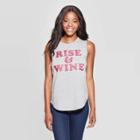Modern Lux Petitewomen's Rise &wine Short Sleeve T-shirt - Heather Gray