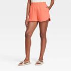 Women's High-rise Pull-on Gauze Shorts - Universal Thread Coral Orange