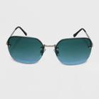 Women's Aviator Square Metal Silhouette Sunglasses - Wild Fable Silver, Women's, Size: Small, Grey/silver