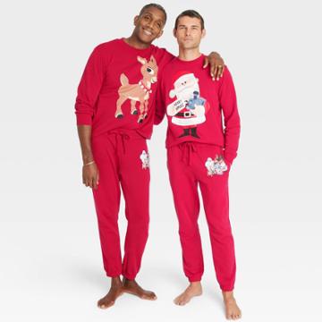Rudolph The Red-nosed Reindeer Adult Rudolph Graphic Jogger Pants - Red