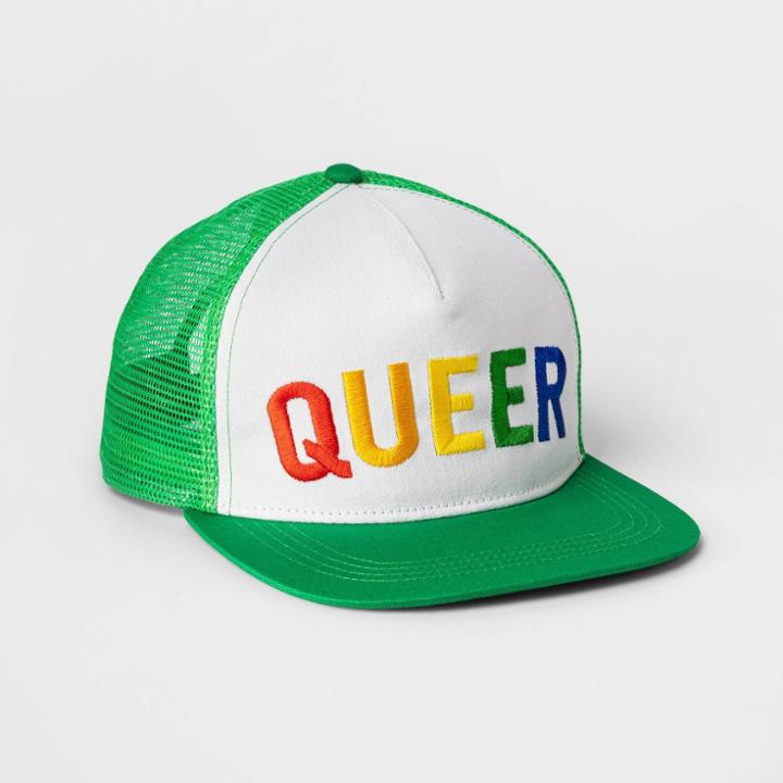Pride Ph By The Phluid Project Adult 'queer' Trucker Baseball Hat - Green/white