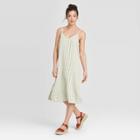 Women's Plaid Sleeveless Slip Dress - Universal Thread Green
