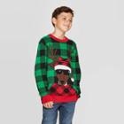 Well Worn Boys' Buffalo Deer Ugly Christmas Sweater - Green L, Boy's,