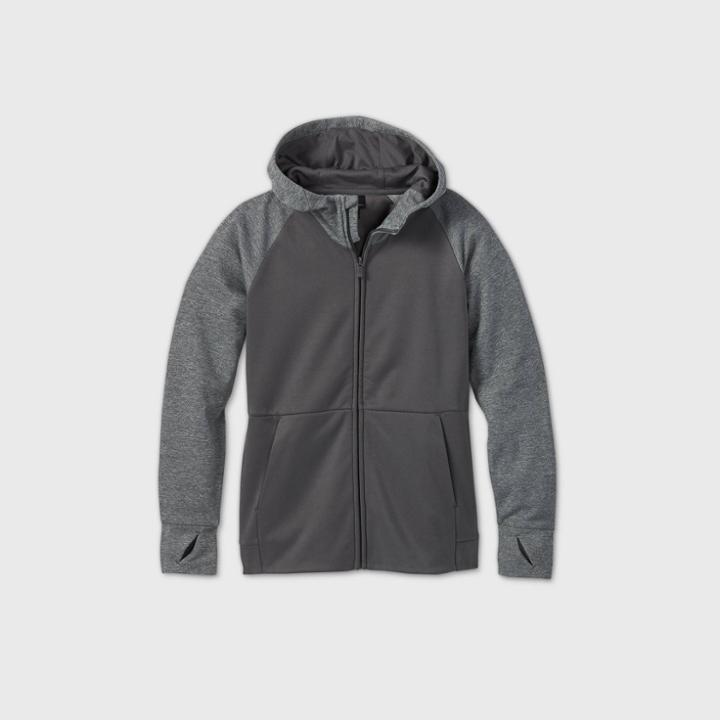 Boys' Tech Fleece Full Zip Hoodie Sweatshirt - All In Motion Black